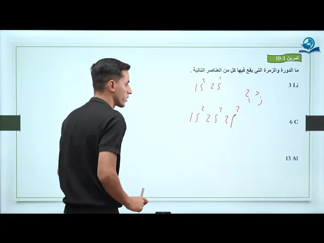 ⁣كيمياء الثالث المتوسط | الفصل الاول | المحاضرة السادسة - معرفة الدورة و الزمرة للعناصر