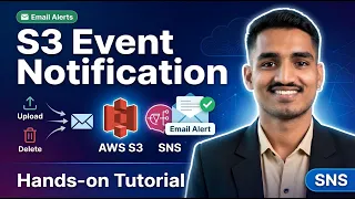AWS S3 Event Notification with SNS Email Alerts on Upload Delete Hands-on Tutorial