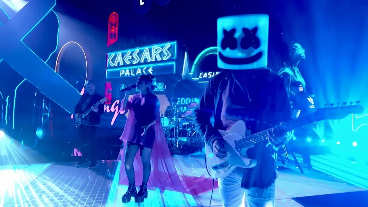 Marshmello ft. CHVRCHES - Here With Me (Jimmy Kimmel Live in Las Vegas Performance Video)