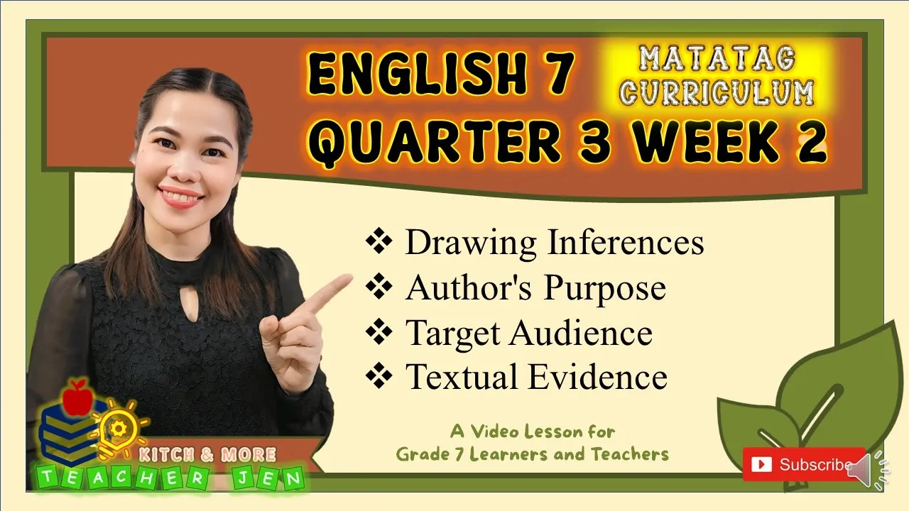 DRAWING INFERENCES | ENGLISH 7 | QUARTER 3 | Week 2 | MATATAG Curriculum
