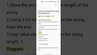 Reverse a String without using String inbuilt Function Java Automation Testing interview Programs