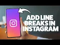 How To Return On Instagram Caption Add Line Breaks 2025 iPhone Android