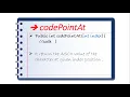 codePointAt method in string class in java HINDI