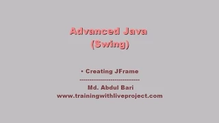 Advanced Java Swing - Bangla Tutorial Creating JFrame