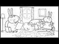 Peppa Pig Rebecca Rabbit s house Coloring Book Pages Art Colours for Kids with Colored Markers