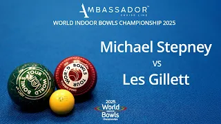 World Indoor Bowls Championship 2025 Michael Stepney vs Les Gillett - Day 12 Match 4