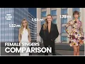 Height of Female Singers from Shortest to Tallest 3D Comparison