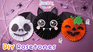 ¡Haz tu propio ROSETON DE HALLOWEEN / DÍA DE MUERTOS! 🎃 Idea fácil de Decoración con Papel 🕷️✨