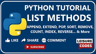 List Methods for Beginners append extend pop and more
