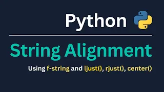 29 String Alignment using f-string and ljust rjust center