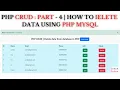 PHP CRUD PART - 4 How to Delete data From the database in PHP MySQL PHP 2023