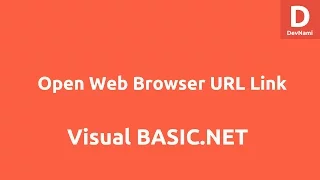 How to Open Web Browser URL Link using VB Net