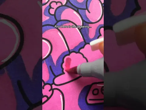 Drawing, but I Can Only Use 2 Colors…(Marker Challenge) #shorts