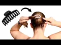 Easy two minutes Hairstyles with clutcher High bun for short hair