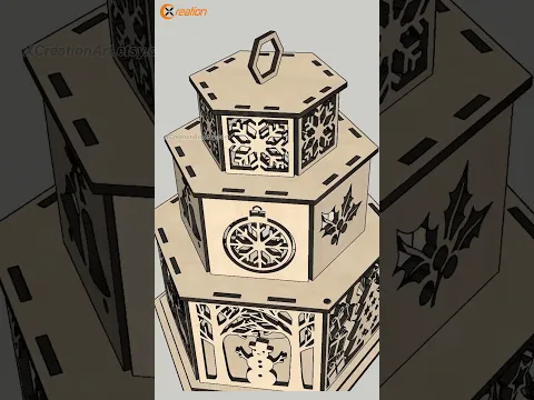 Christmas Lantern Light Laser Cut v3 #lasercutting #christmas #diycrafts