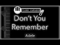 Download Lagu Don't You Remember - Adele - Piano Karaoke Instrumental