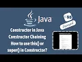 Constructor chaining in Java How to use this or super keyword to call constructor