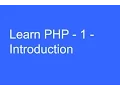 Learn php - Day 1