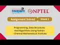 Programming Data Structures And Algorithms Using Python Week 1 NPTEL ANSWERS 2024