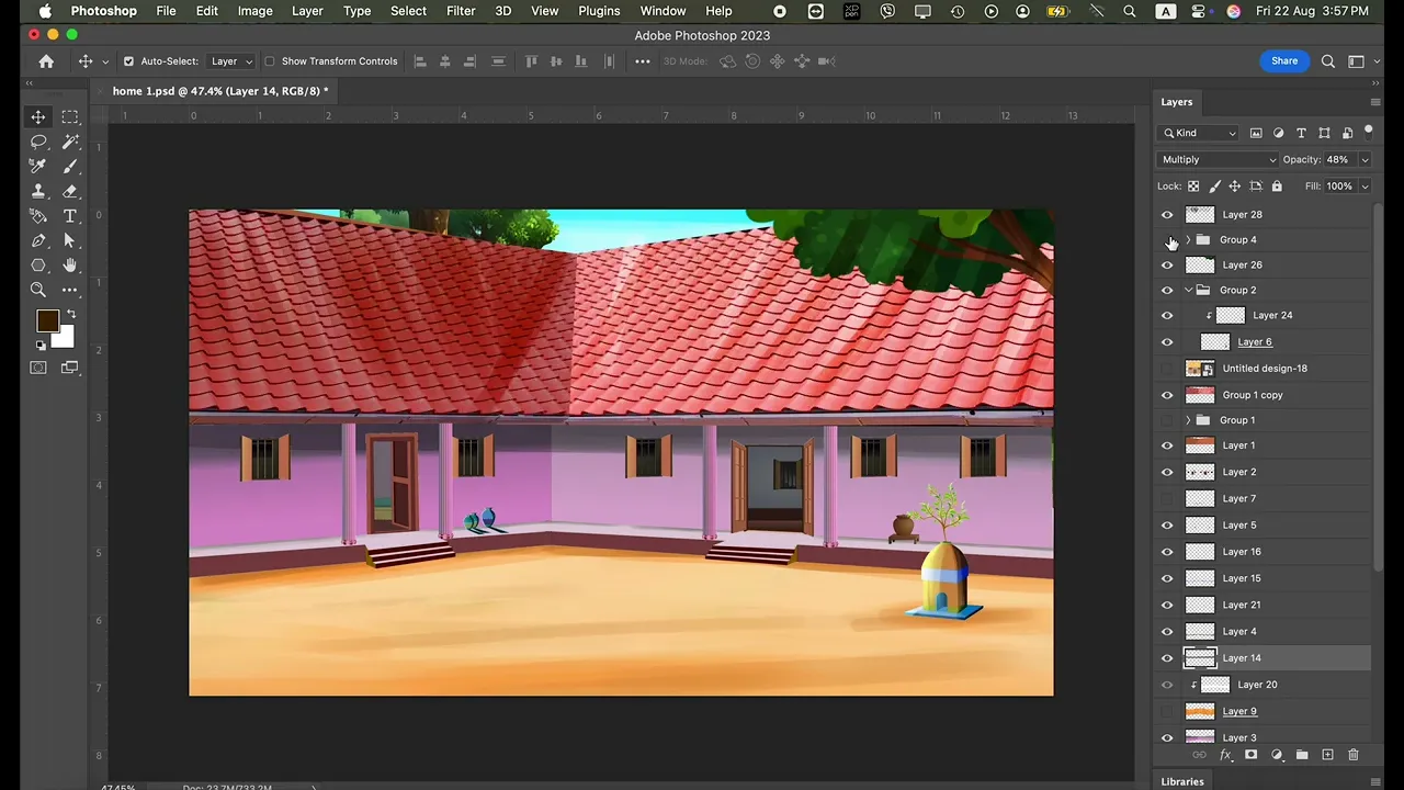 2d village house PSD