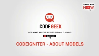 Basic Codeigniter Tutorials - About Models