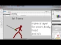 Adobe flash tutorial HOW TO ANIMATE STICKMAN WITH SWORD