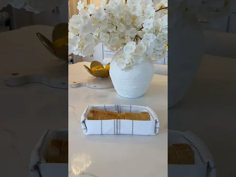 Made a bread basket with a kitchen towel! Been seeing this idea a lot on my feed and had to try it!
