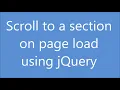 Scroll to a section on page load using JQuery Js Tutorial Animate