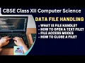 File Handling in Python PART 1 Class 12 FILE ACCESS MODES CBSE Class 12 Computer Science