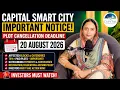 Capital Smart City Important Notice Plot Cancellation Deadline 20 August 2026 Investors Must Watch