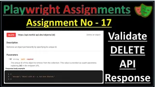 Playwright Assignment 17 Validate DELETE API Response Pradeep Nailwal