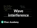 Wave interference Mechanical waves and sound Physics Khan Academy