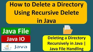How to Delete a Directory Using Recursive Delete in Java Java File Java IO Java Tutorial