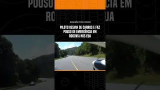 Piloto desvia de carros e faz pouso de emergência em rodovia nos EUA #shorts