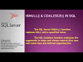 ISNULL Coalesce functions in SQL