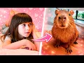 A capybara snuck into the house and went to bed with Bianca
