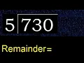 Divide 730 by 5 remainder Division with 1 Digit Divisors How to do
