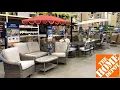 HOME DEPOT PATIO FURNITURE OUTDOOR SOFAS CHAIRS TABLES DECOR SHOP WITH ME SHOPPING STORE WALKTHROUGH