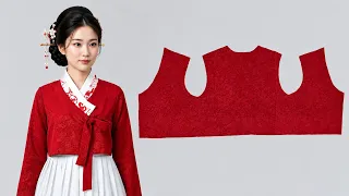 The Easiest Method of Cutting and Sewing Korean Traditional Dress Hanbok 👘 No Pattern!