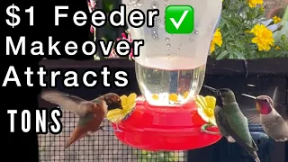 1 Hummingbird Feeder HACK brings Tons of Hummingbirds to Dollar Tree Feeder DIY Homemade Nectar