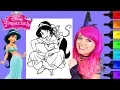 Coloring Princess Jasmine Abu Aladdin Disney Coloring Page Prismacolor Markers KiMMi THE CLOWN