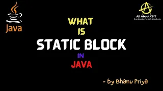 What is Static Block in Java lec 34 Java Tutorial BhanuPriya