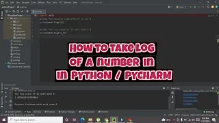 how to find log of a number in python take logarithm of a number in python
