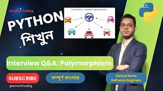 Interview Q A Polymorphism OOP Lesson 68 Python Bangla Full Course Python Bangla Tutorial
