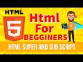 HTML superscript and subscript Learn HTML and CSS in Hindi tutorial for beginners