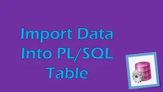 Tutorial 1 Oracle Importing data from an Excel Spreadsheet