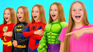 Nastya muestra cómo convertirse en superheroína.