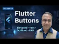 Flutter Buttons Complete Guide Elevated Text Outlined FAB Urdu-Hindi Lecture 21