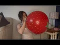 Download Lagu BLOWING UP BIG STRAWBERRY THEMED BALLOONS AND DEFLATING 