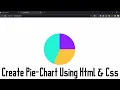 Create Pie-Chart Using Html and Css html and css Piechart tutorial Html and Css for beginners